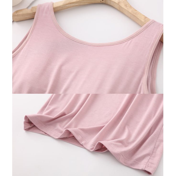 Women's Classic Solid Colour Built-in Bra Tank Top