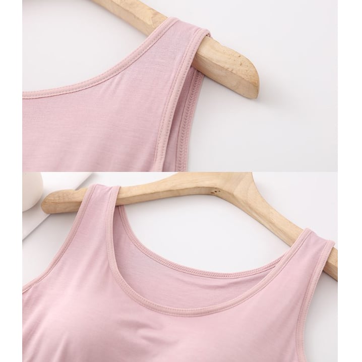 Women's Classic Solid Colour Built-in Bra Tank Top