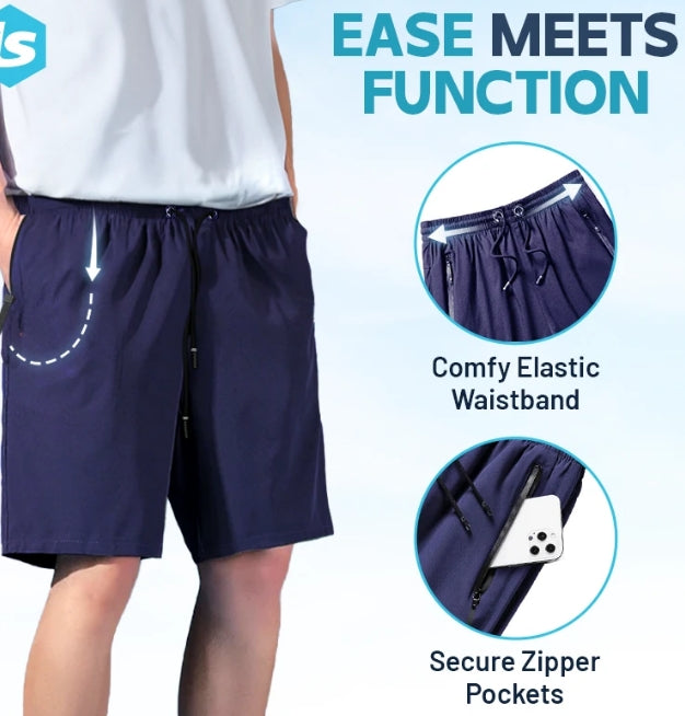 Unisex Ice Silk Quick Drying Stretch Shorts