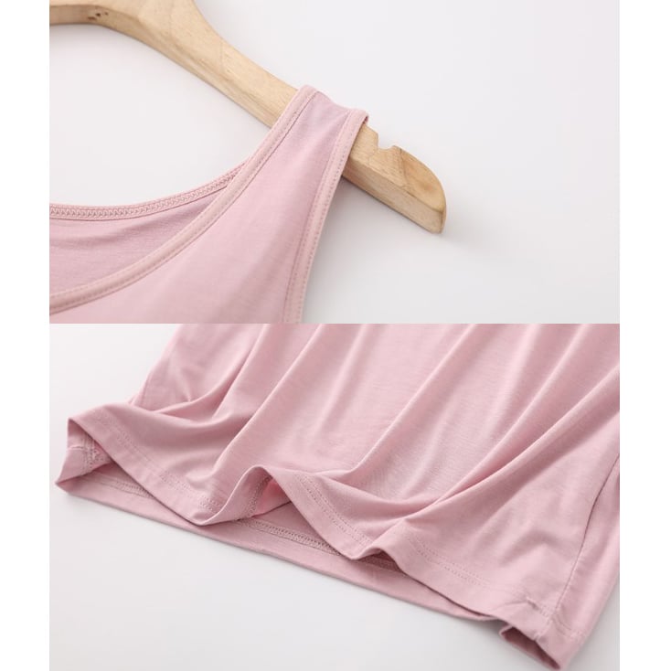 Women's Classic Solid Colour Built-in Bra Tank Top